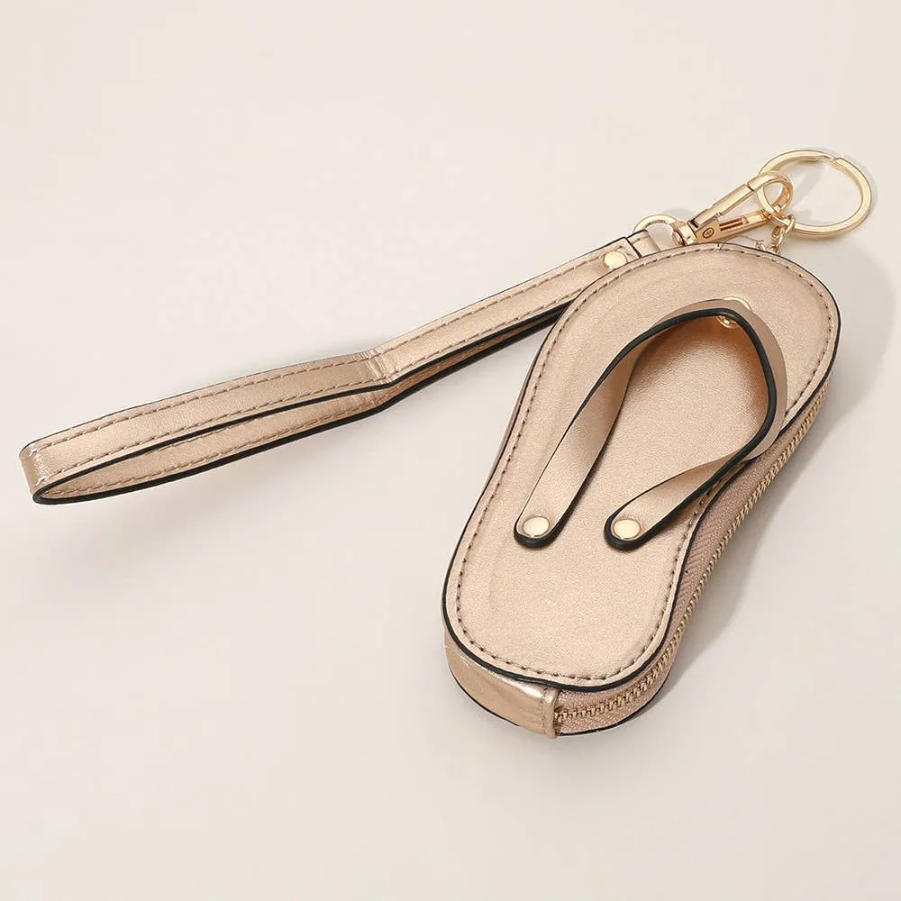 Faux Leather Flip-Flop Bag Charm
