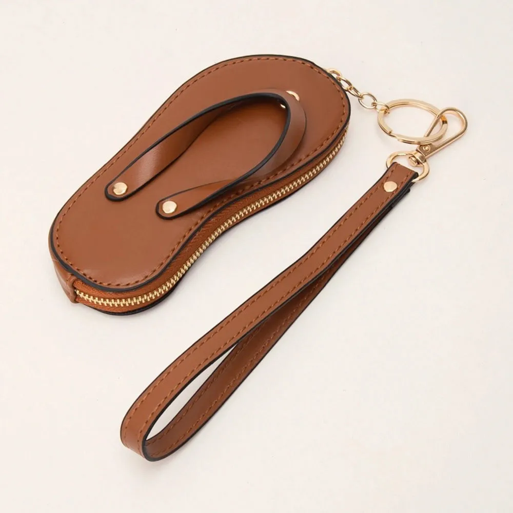 Faux Leather Flip-Flop Bag Charm