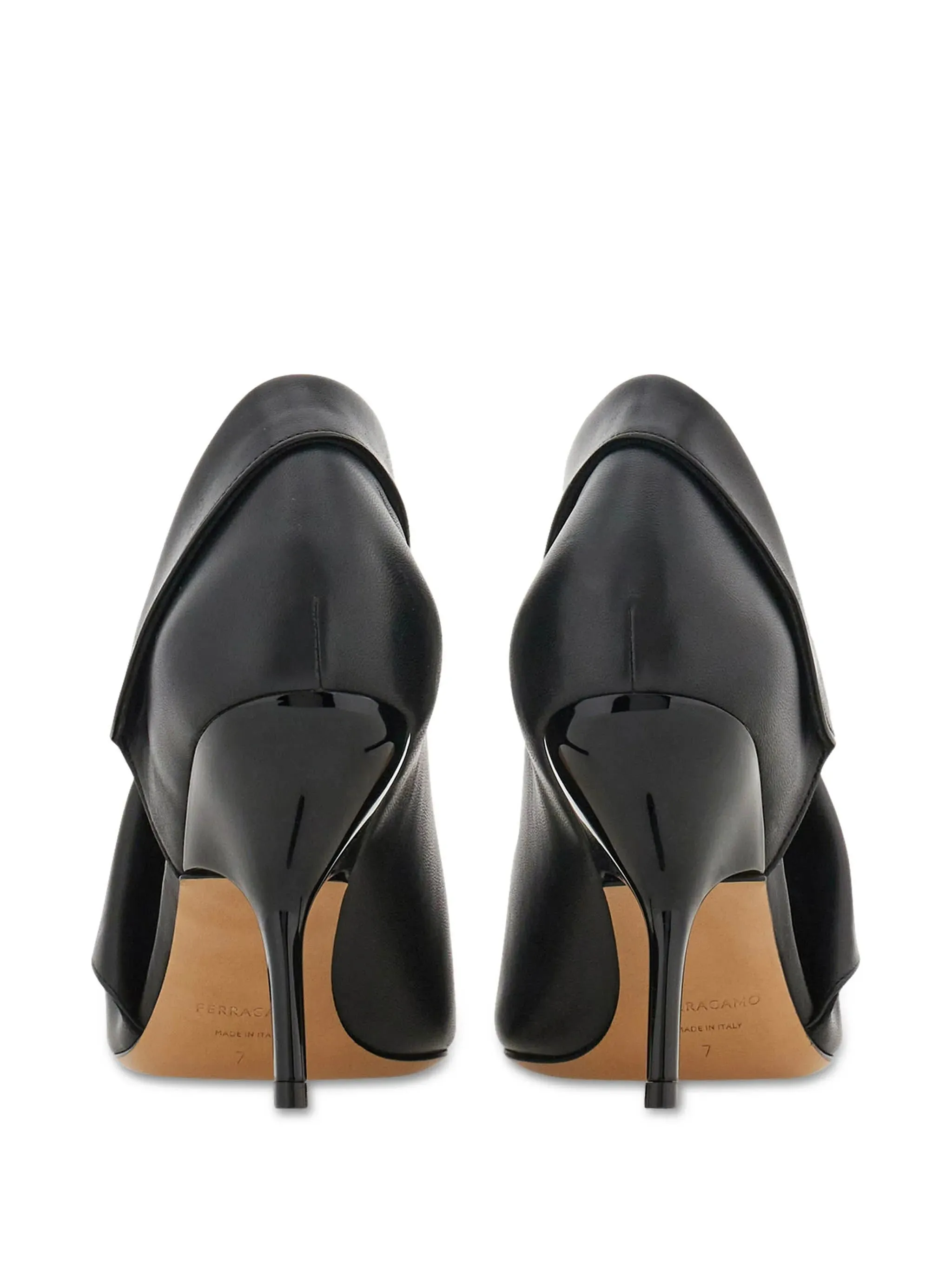 Ferragamo eva mjuka svarta stilett klackar