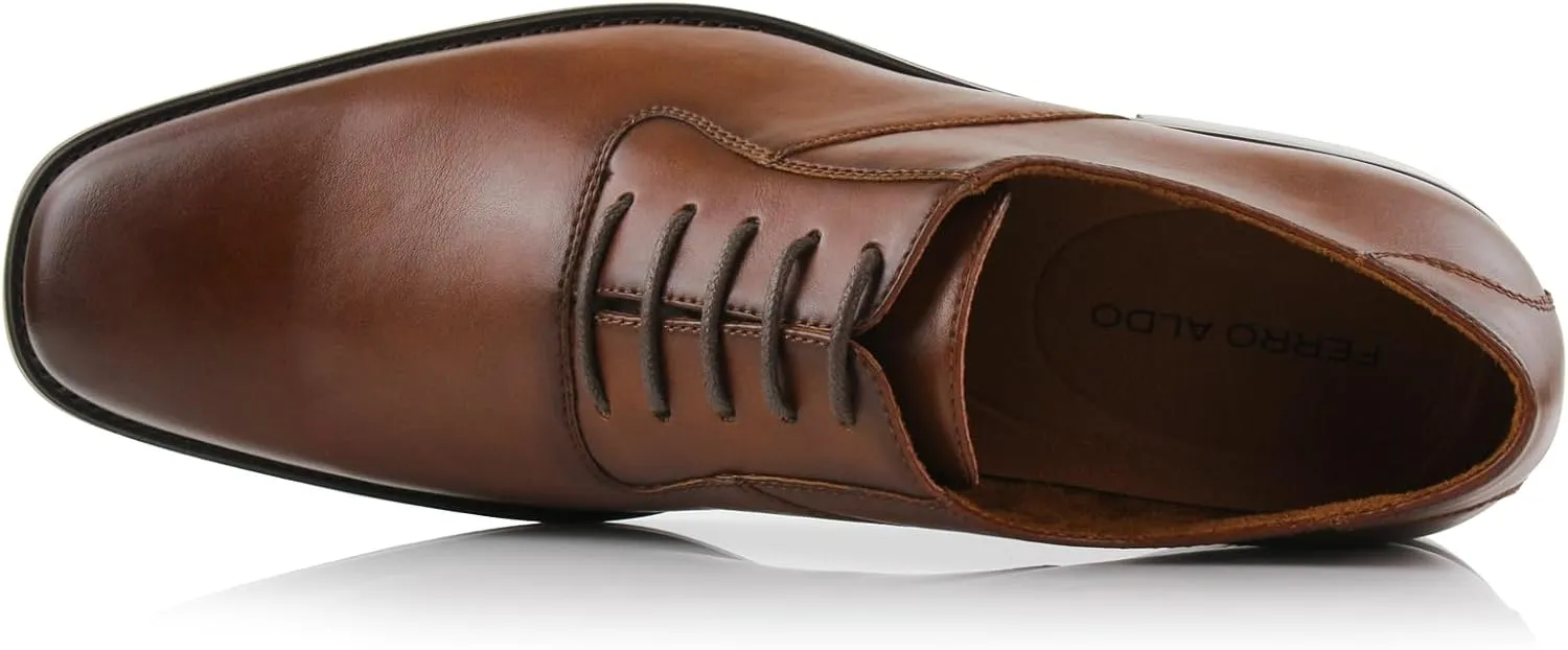 Ferro Aldo Men’s Classic Vegan Leather Lace-Up Oxford Formal Dress Shoes