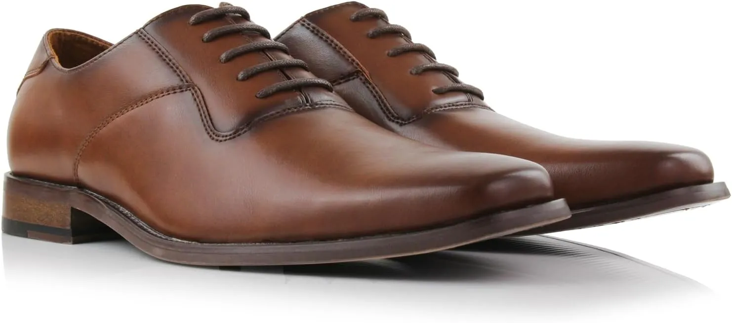 Ferro Aldo Men’s Classic Vegan Leather Lace-Up Oxford Formal Dress Shoes