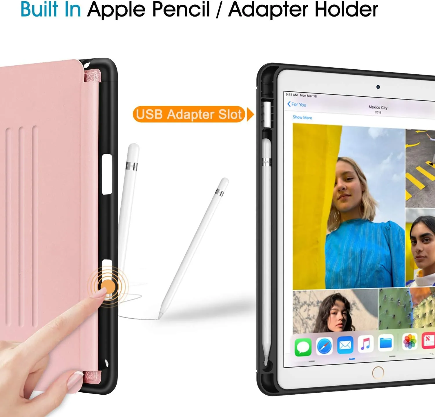 Fintie Magnetic Stand Case for iPad Air 10.5" (3rd Generation) 2019 / iPad Pro 10.5" 2017, Multi-Angle Viewing Rugged Soft TPU Back Cover with Pencil Holder, Auto Wake/Sleep, Rose Gold