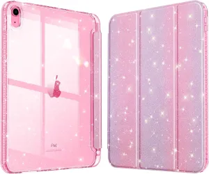 Fintie Slim Case for iPad (A16) 11th Generation 11 Inch (2025), iPad 10th Generation 10.9 Inch (2022) - Glittering Sparkly Shockproof Cover with Shiny Clear Back Shell & Pencil Holder, Fantasy Ombre