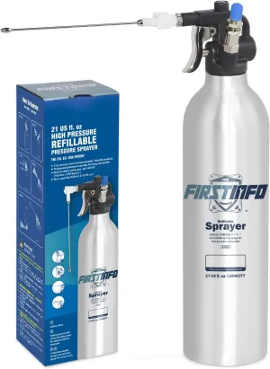 FIRSTINFO A1638 (3rd Gen) Patented Lightweight Max. Pressure 140psi / 620ml Thickened Aluminum Canister Refillable Aerosol Spray Can | Compressed Air Sprayer | Wide Mist Spray