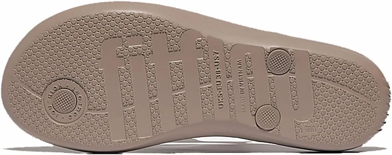 FitFlop Women's Iqushion Ombre-Sparkle On Taupe/Pewter Flip-Flops