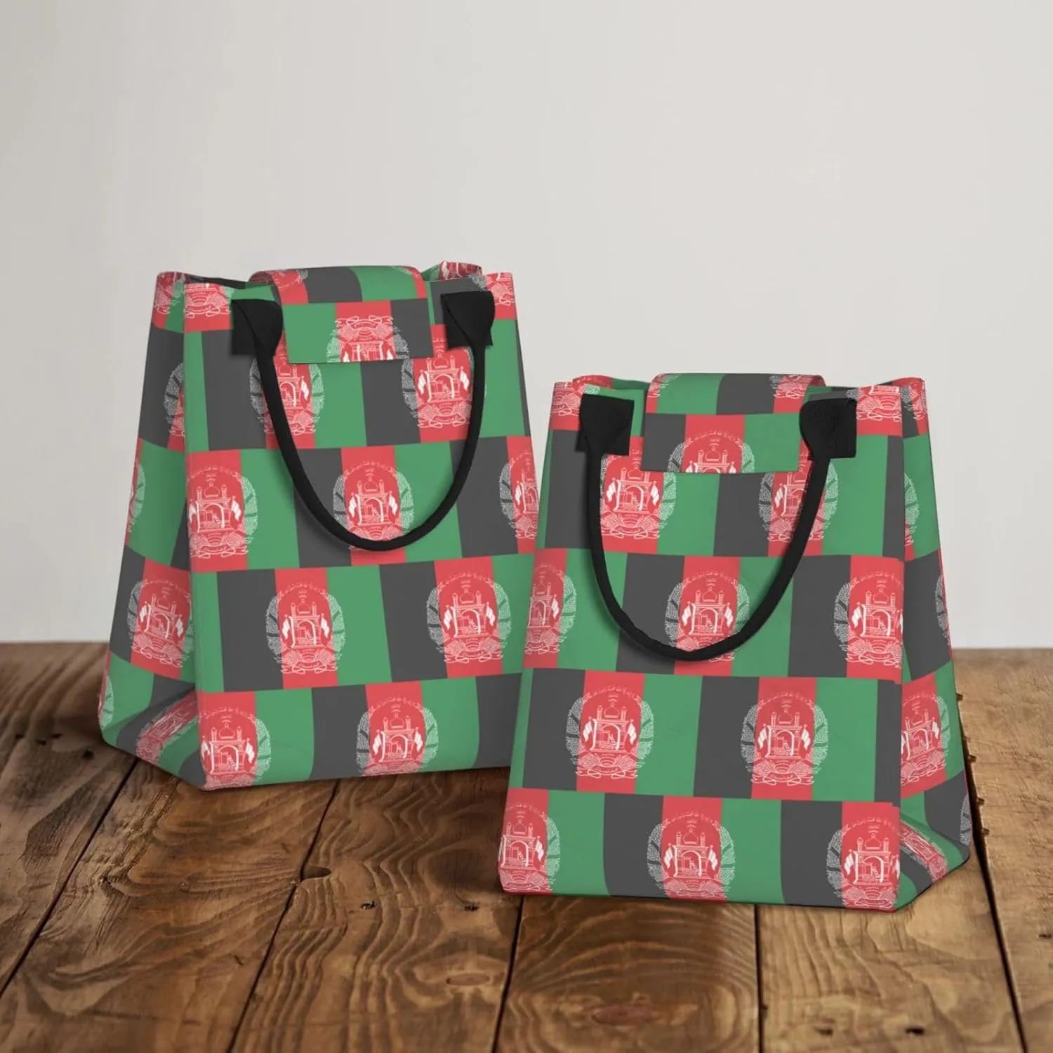 Flag Of Afghanistan Reusable Paper Bag For Office Workers, Suitable For Picnic, Travel, More
