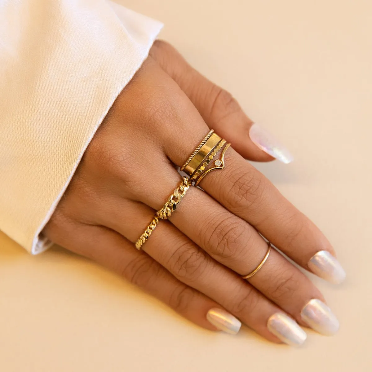 Flat Beaded Ring
