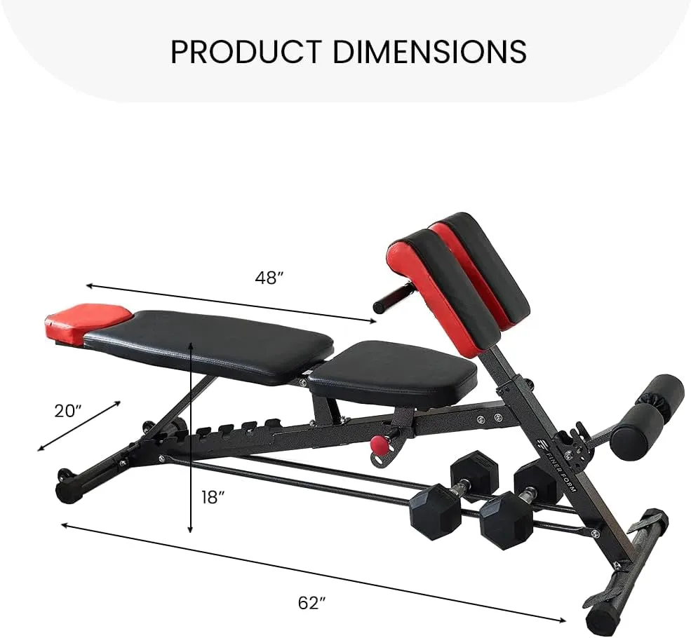 Flat FID Hyper Back Weight Bench, Chair, for Bench Multi-Functional All-In-One Bench Workout Sit Roman Full Extension, Bench, Ab Adjustable Body Incline Decline up – Express delivery Reliable