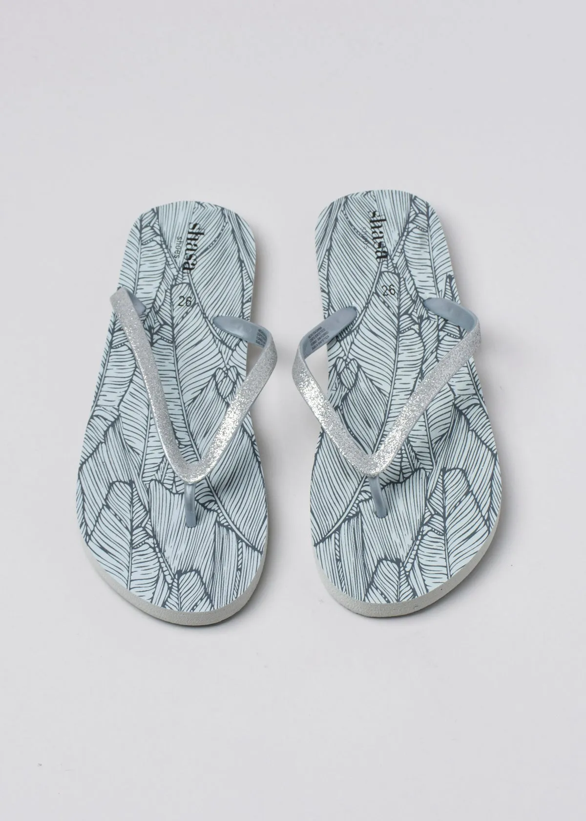 Flip flop hoja tropical brillos