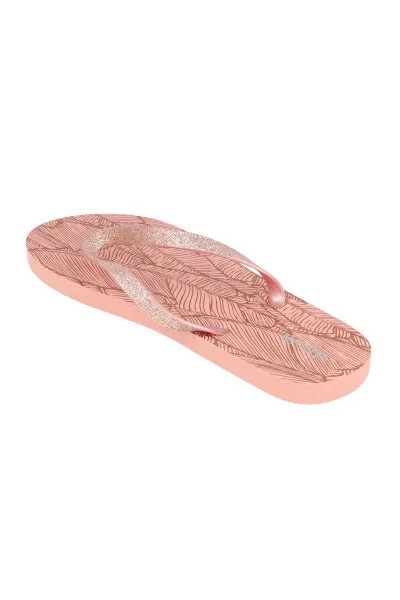 Flip flop hoja tropical brillos