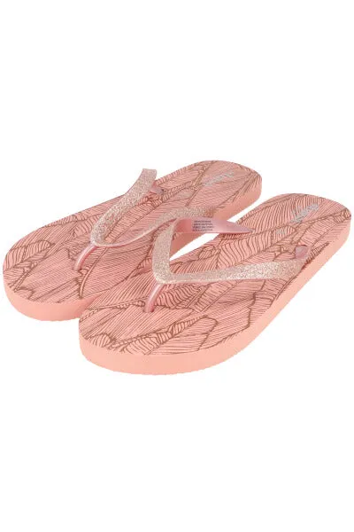 Flip flop hoja tropical brillos