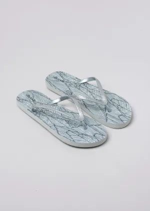 Flip flop hoja tropical brillos