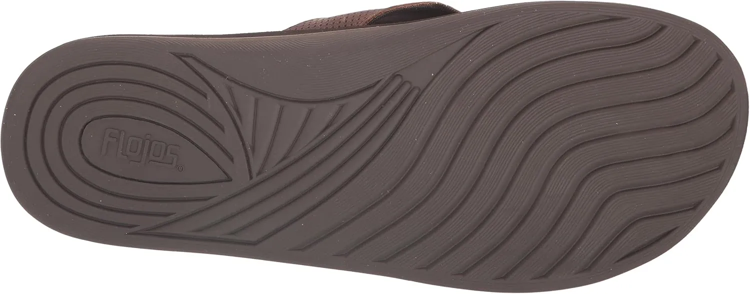 Flojos Cole Genuine Leather Perforated Strap Mens Sandal