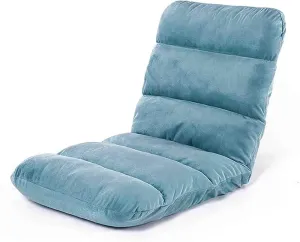 Floor Chair, Folding Chairs Indoor Stressless Recliner Chair Floor Cushions for Meditation TV Watching or Gaming, Suitable for Home or Office (Color : Blue)
