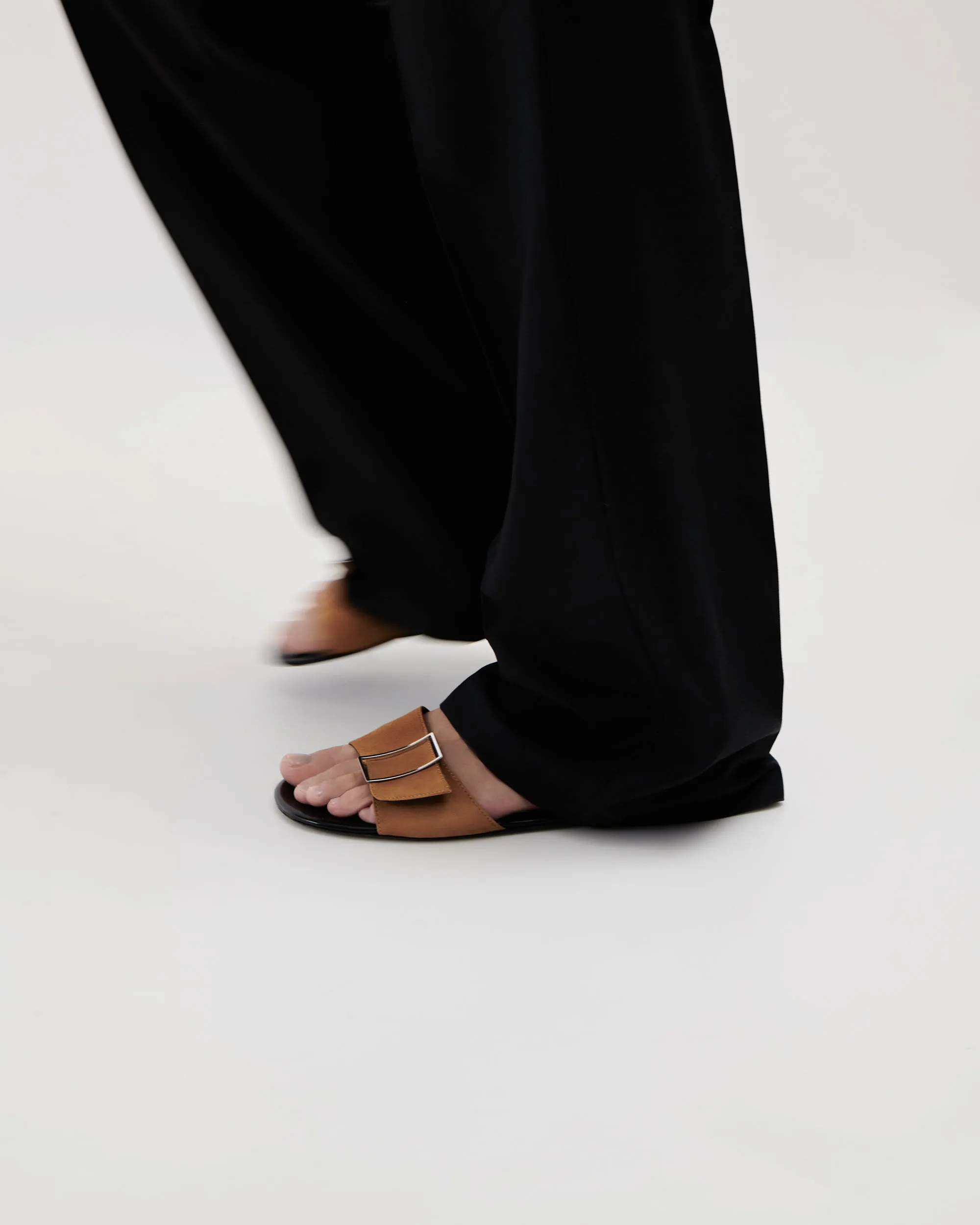 Floor Flat in Tan Suede Leather