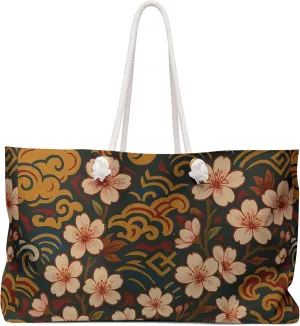 Floral Japanese Blossom Weekender Bag - Ideal for Travel, Beach Days, Gym, Vacations, Gift for Adventurers