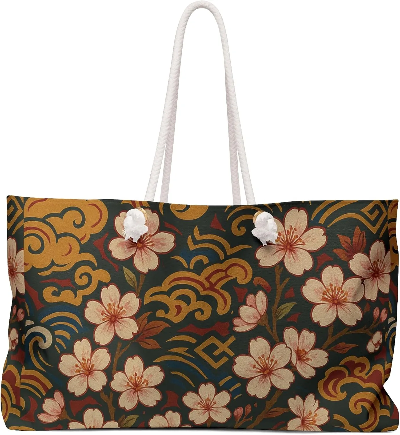 Floral Japanese Blossom Weekender Bag - Ideal for Travel, Beach Days, Gym, Vacations, Gift for Adventurers