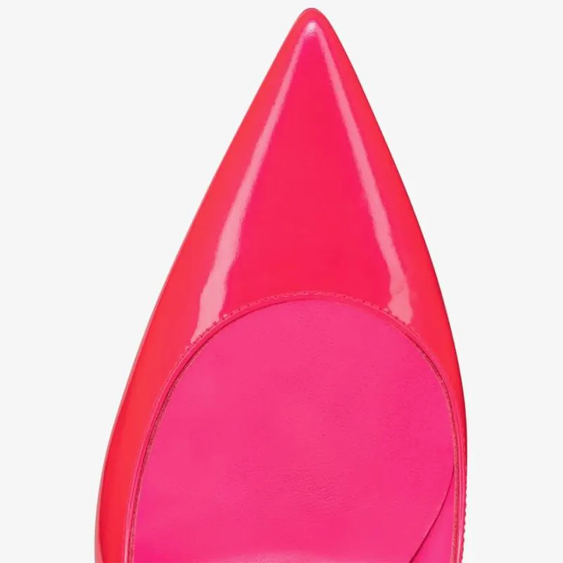 Fluo Pink  Patent Leather Pointed Toe Pumps