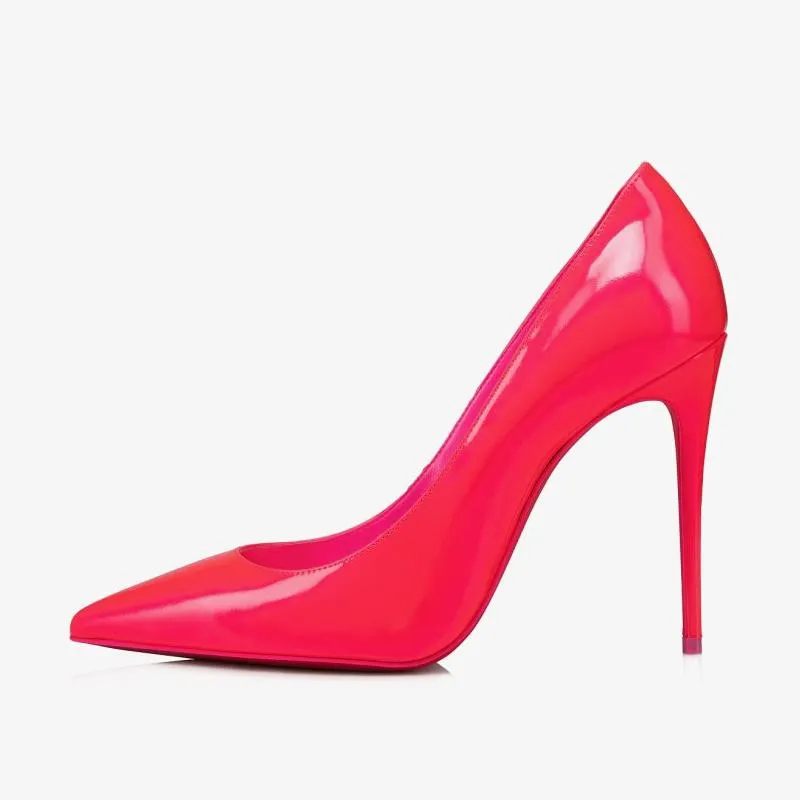 Fluo Pink  Patent Leather Pointed Toe Pumps