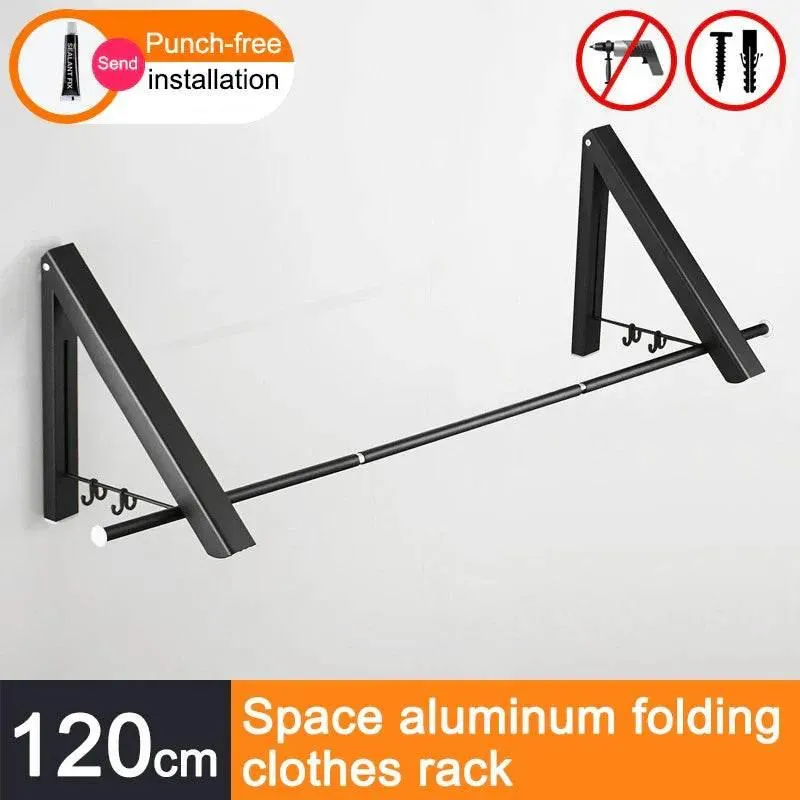 Foldable Aluminum Clothes Rack - Space-Saving Organizer for Easy Storage