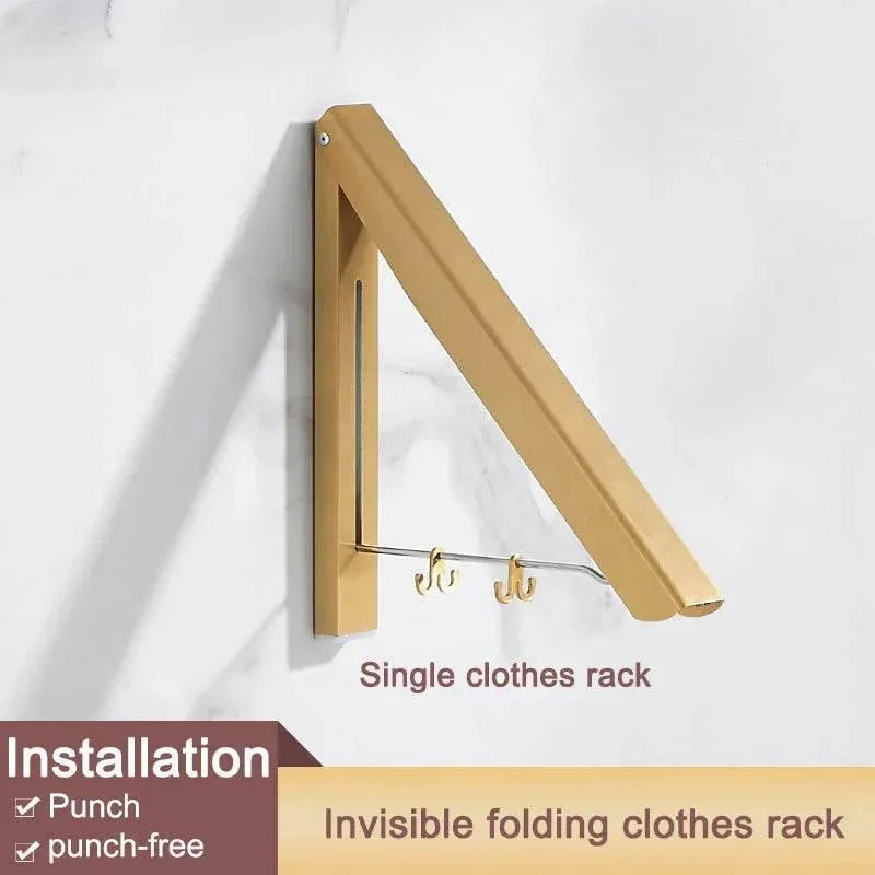 Foldable Aluminum Clothes Rack - Space-Saving Organizer for Easy Storage