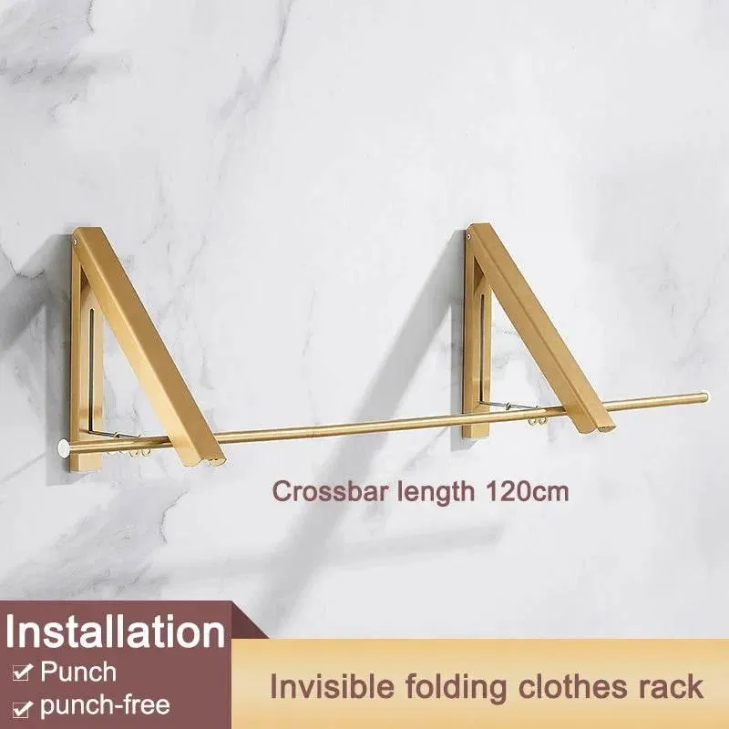 Foldable Aluminum Clothes Rack - Space-Saving Organizer for Easy Storage