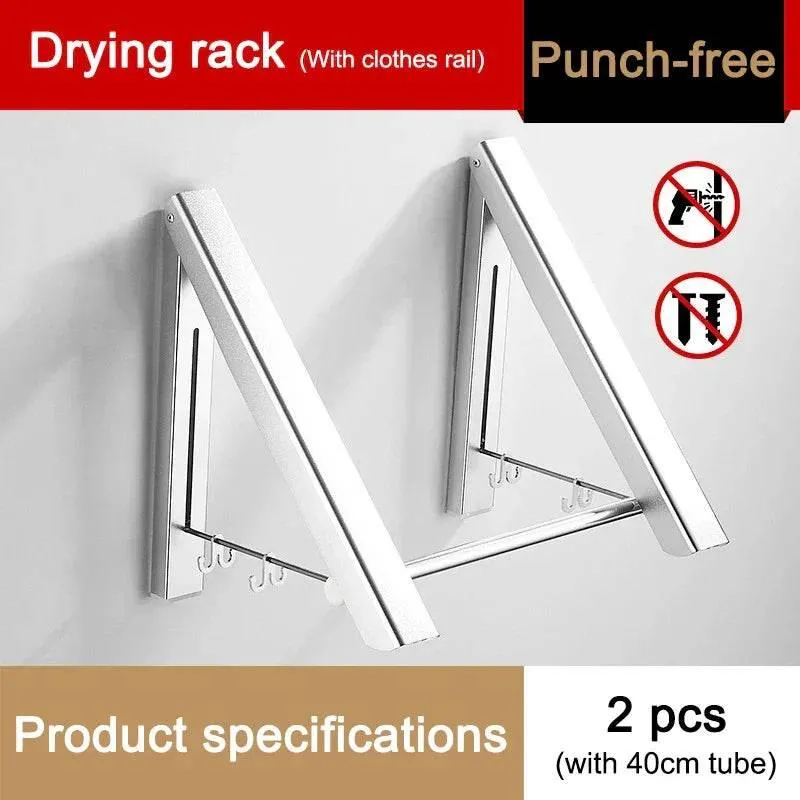 Foldable Aluminum Clothes Rack - Space-Saving Organizer for Easy Storage