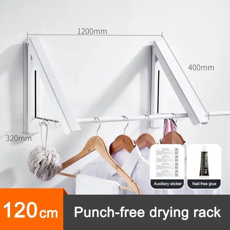 Foldable Aluminum Clothes Rack - Space-Saving Organizer for Easy Storage