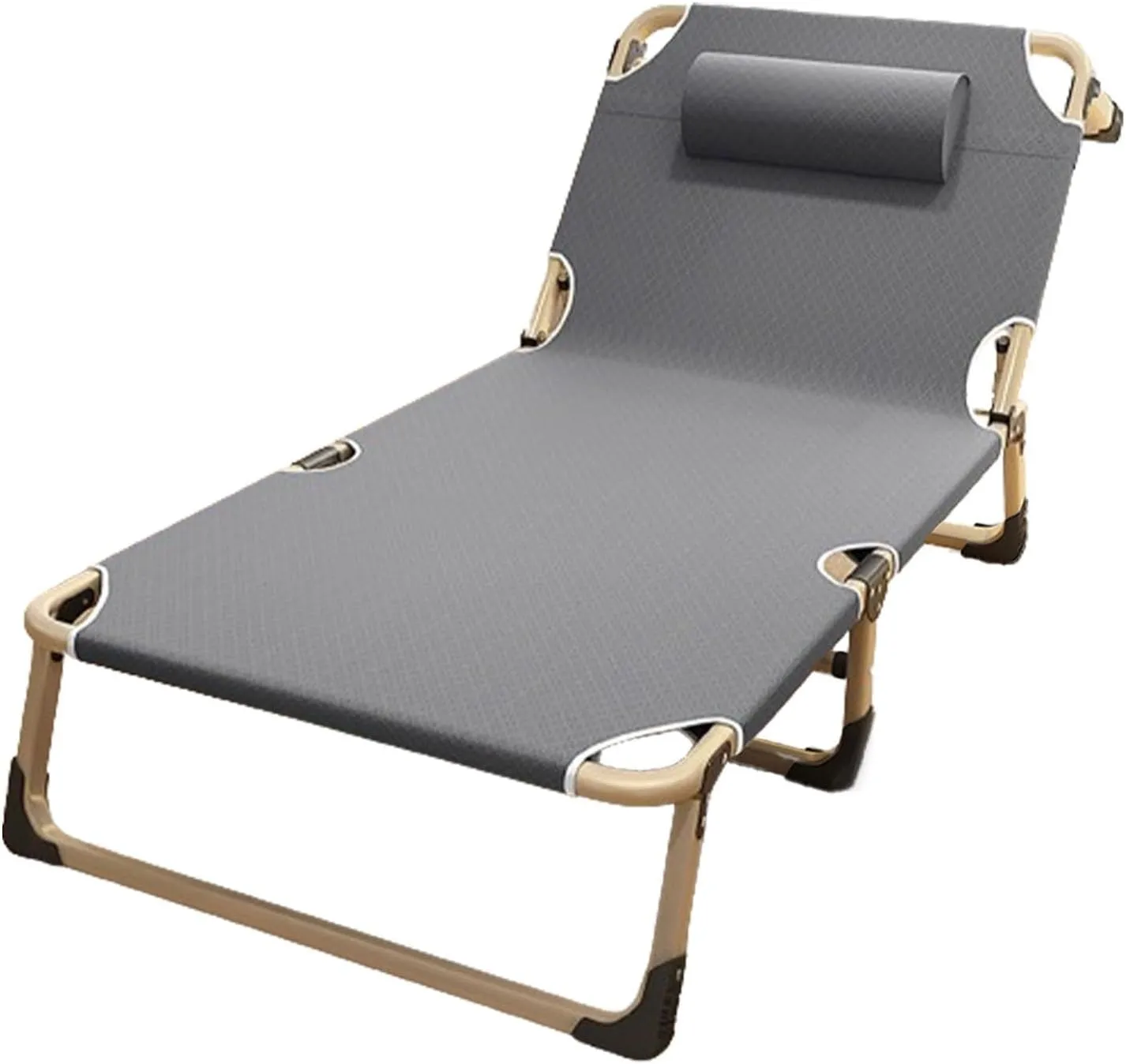 Folding Bed, Folding Camping Cot for Adults, Lightweight Portable Sleeping Cot with Pillow for Outdoor Camping, Lounging and Napping, Support 150kg/330lbs(Large)
