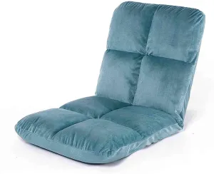 Folding Chairs Indoor Stressless Recliner Chair Window Floor Seat Cushions All-in-One Comfort Cushion with Back Support Large (Color : Blue, Size : A)