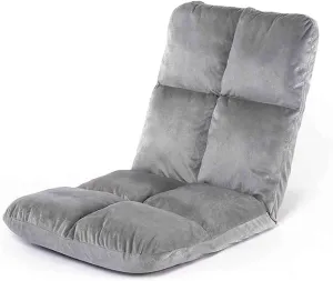 Folding Chairs Indoor Stressless Recliner Chair Window Floor Seat Cushions All-in-One Comfort Cushion with Back Support Large (Color : Grey, Size : A)