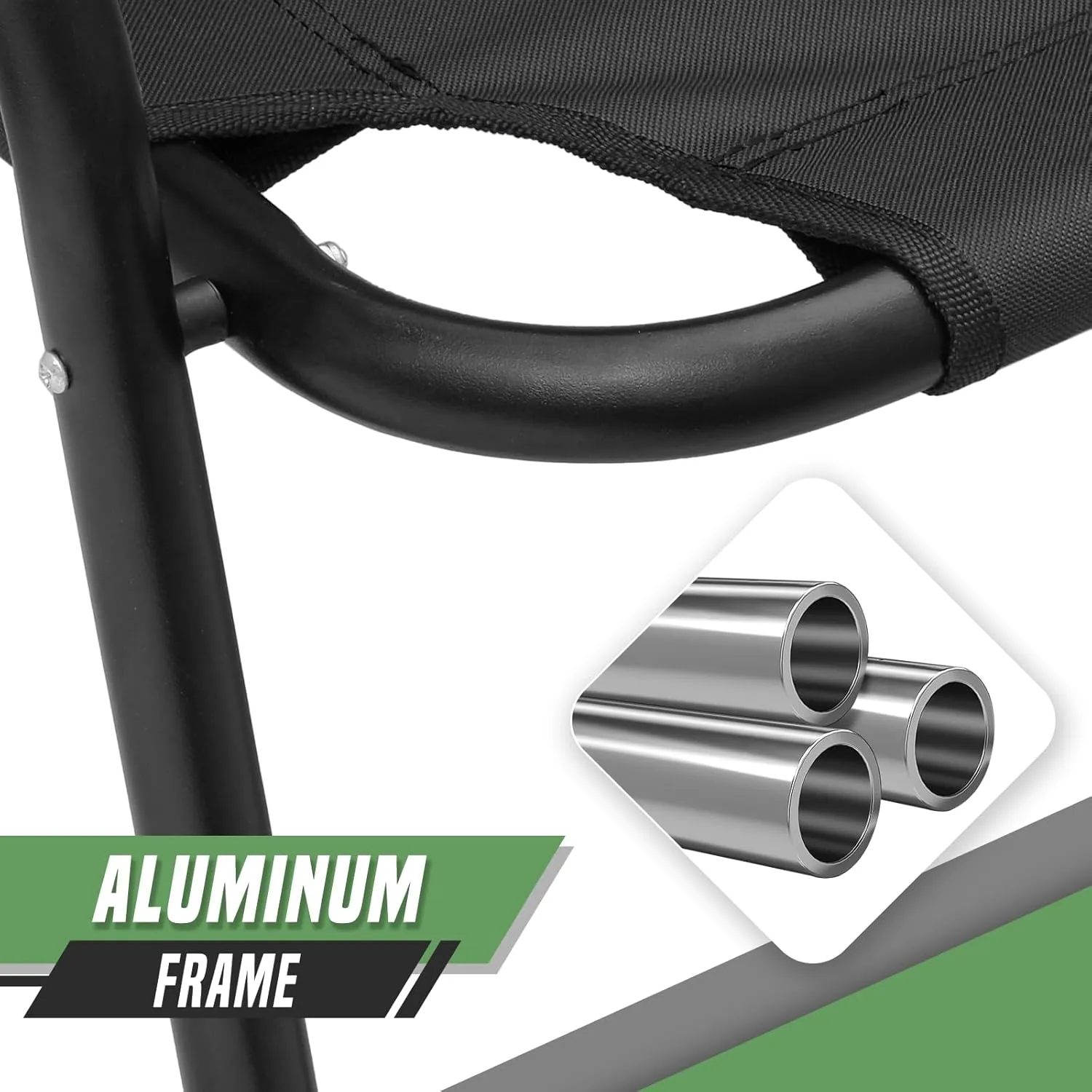 Folding Double Camping Chair, Loveseat Camping Chair with Aluminium Frame, Breathable Nylon Outdoor Camping Bench for Beach Lawn Picnic Hiking, 330 lbs Weight Capacity (Classic, Black)