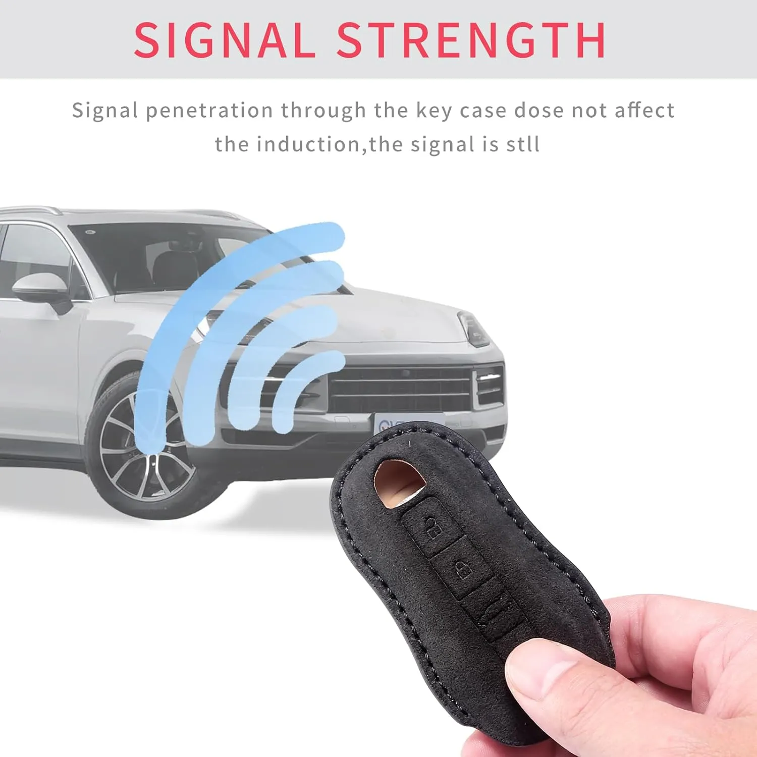 for Porsche Genuine Leather Key fob Cover,Compatible with Porsche 911 Cayenne Panamera TAYCAN Keyless Entry Smart Key Case