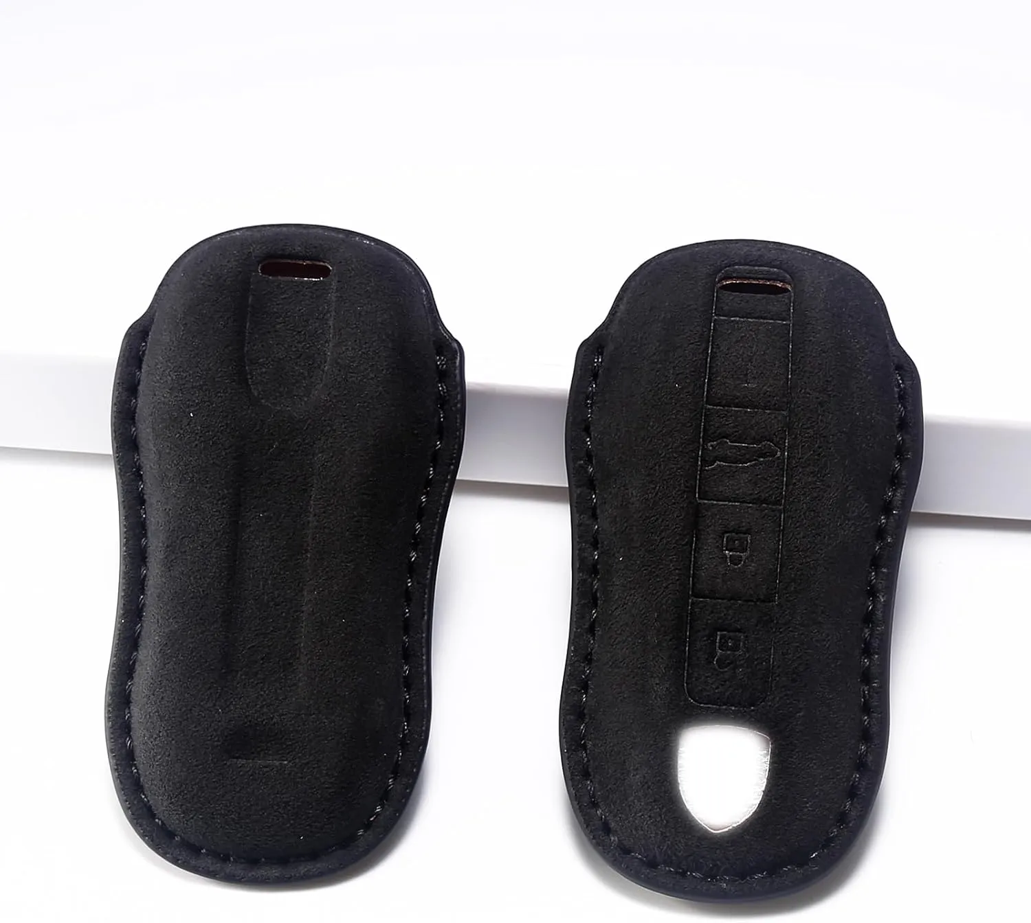 for Porsche Genuine Leather Key fob Cover,Compatible with Porsche 911 Cayenne Panamera TAYCAN Keyless Entry Smart Key Case