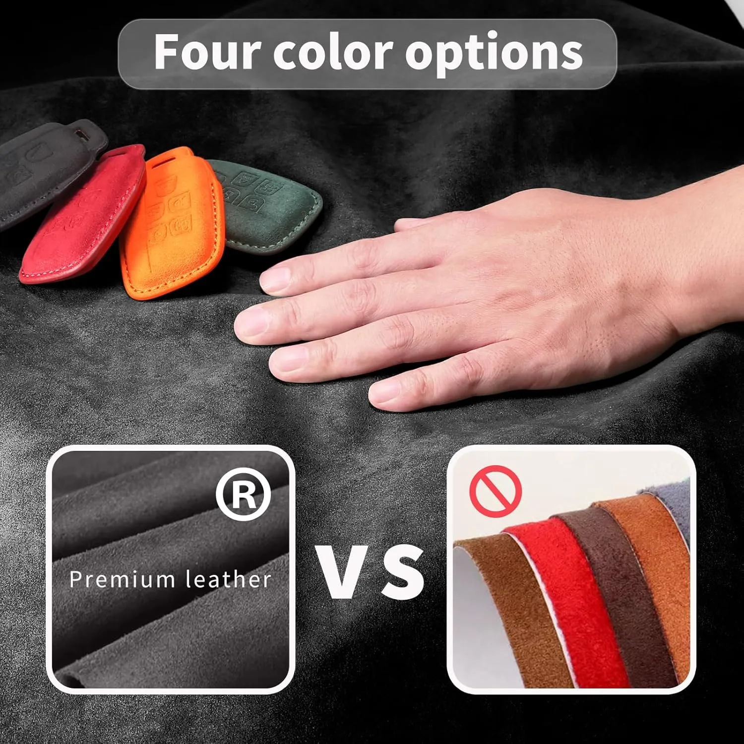 for Porsche Genuine Leather Key fob Cover,Compatible with Porsche 911 Cayenne Panamera TAYCAN Keyless Entry Smart Key Case
