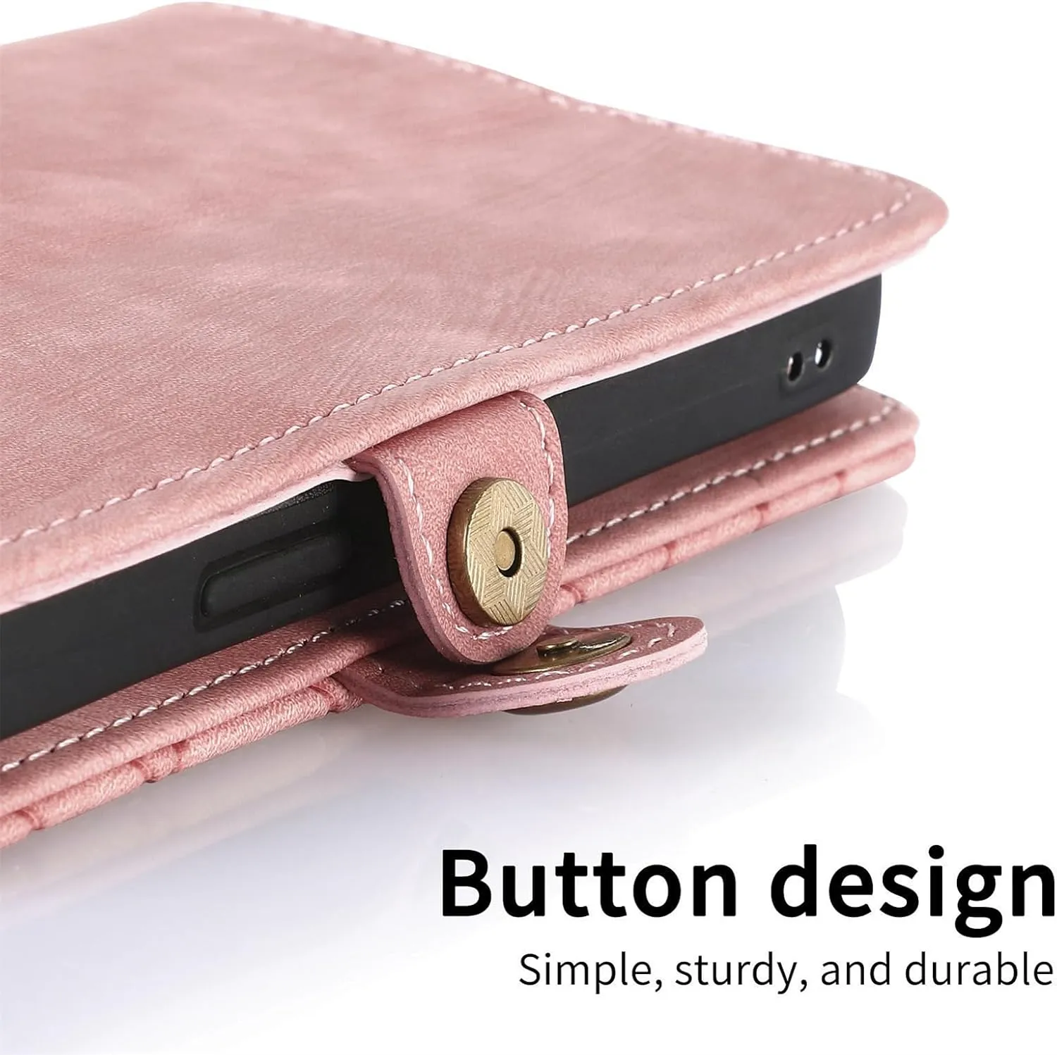 for TCL 40 X/TCL 40 XE/TCL 40 NxtPaper 5G Phone Case Leather Wallet Zipper Pocket Pouch, Retro Brushed Striped Folio Flip Cover Kickstand, Card Holder Cash Slot, Magnetic Metal Button, Wrist Strap