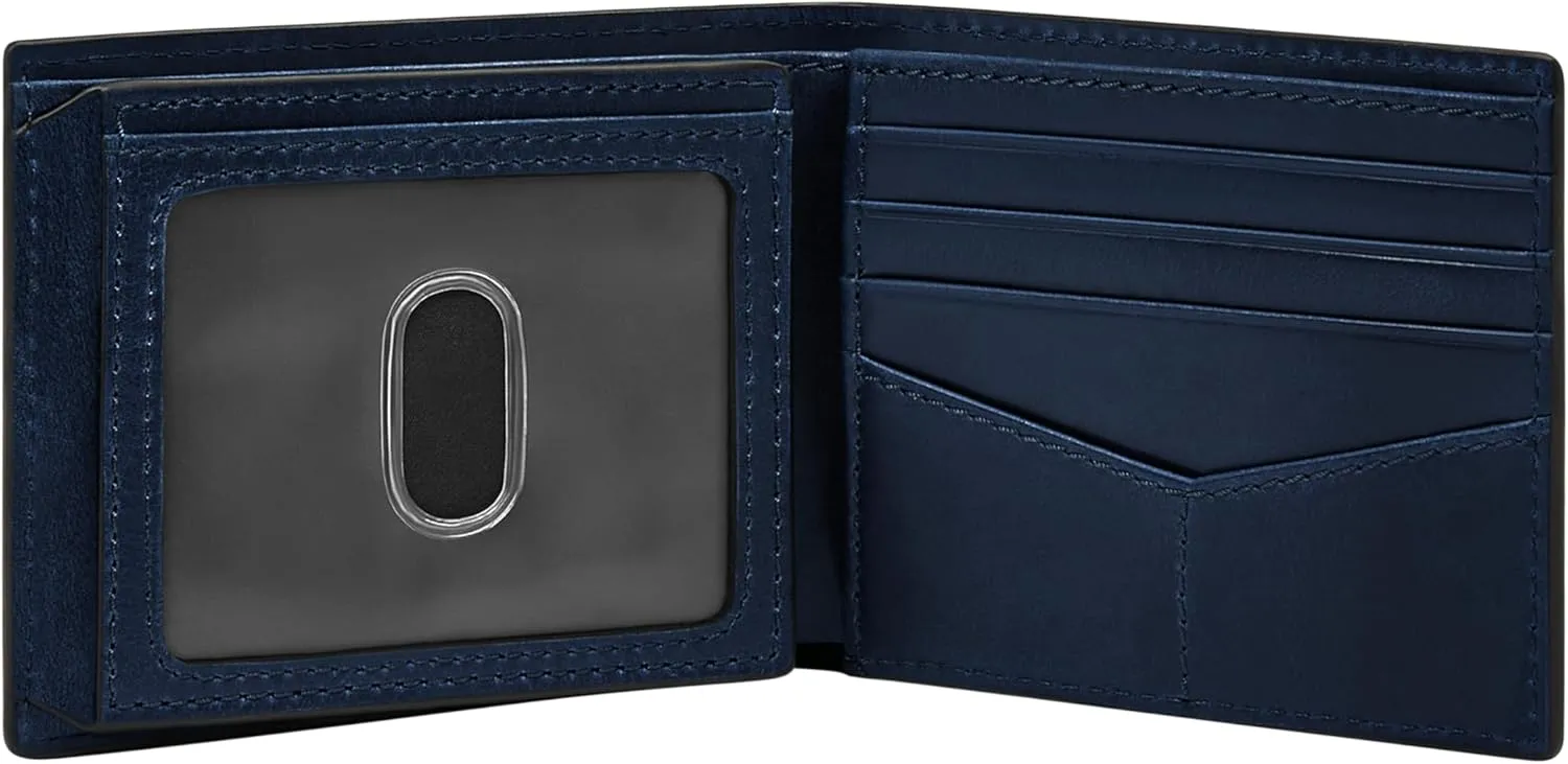 Fossil Men's Derrick RFID-Blocking Leather Bifold Wallet with Flip ID Window for Men