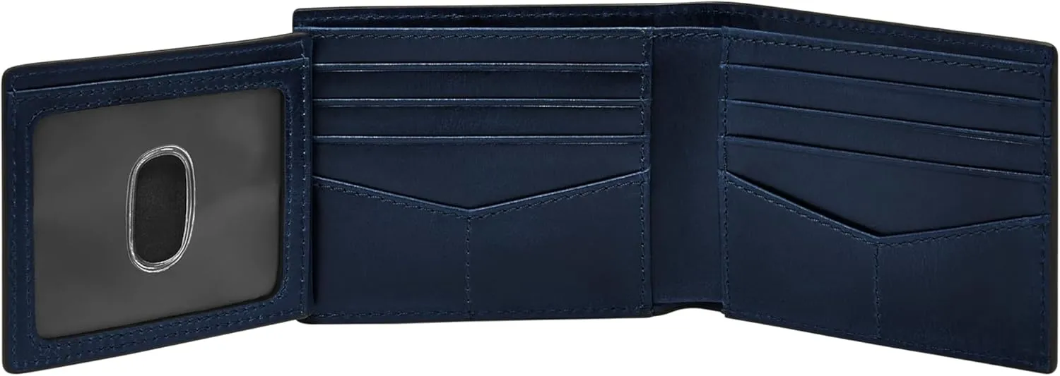 Fossil Men's Derrick RFID-Blocking Leather Bifold Wallet with Flip ID Window for Men