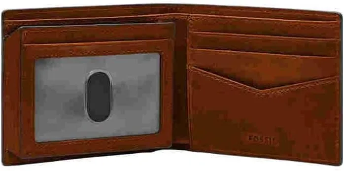 Fossil Men's Everett Leather Bifold with Flip ID Wallet, Brown, (Model: ML4397210)