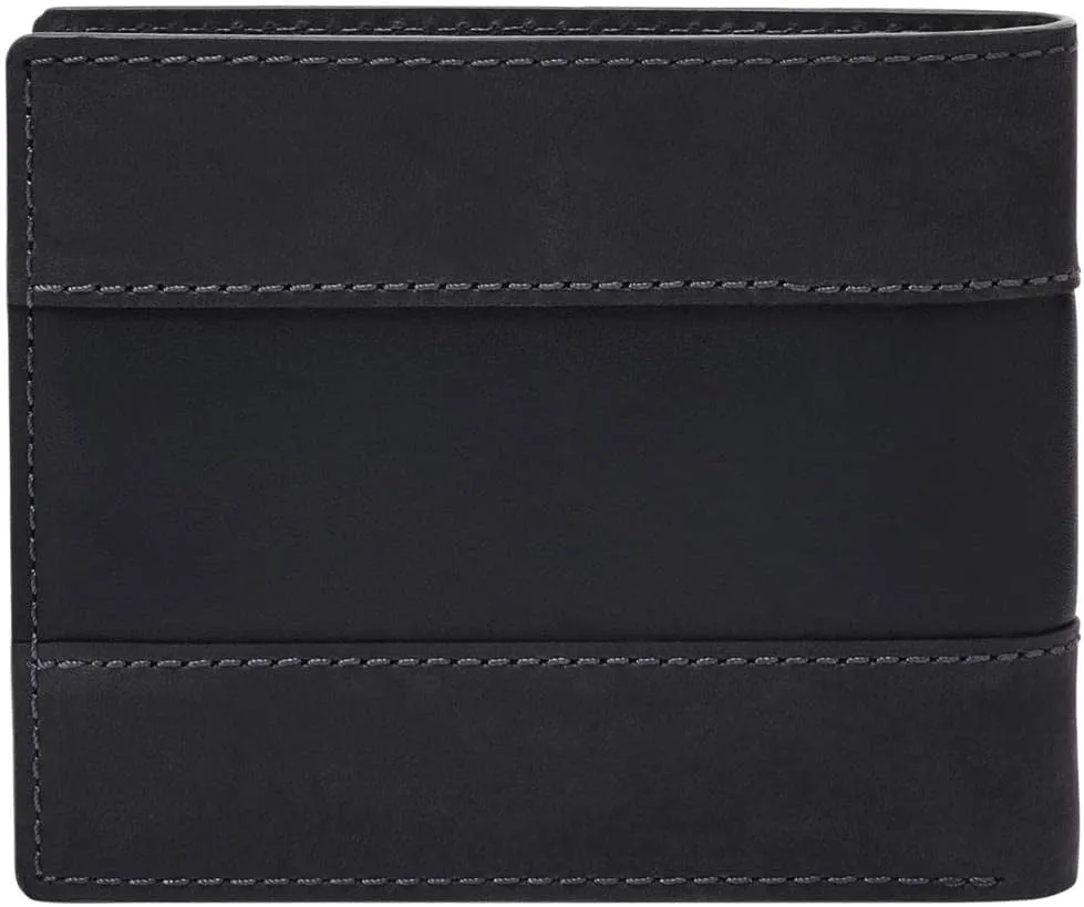 Fossil Men's Leather Bifold Wallet with Flip ID Window for Men