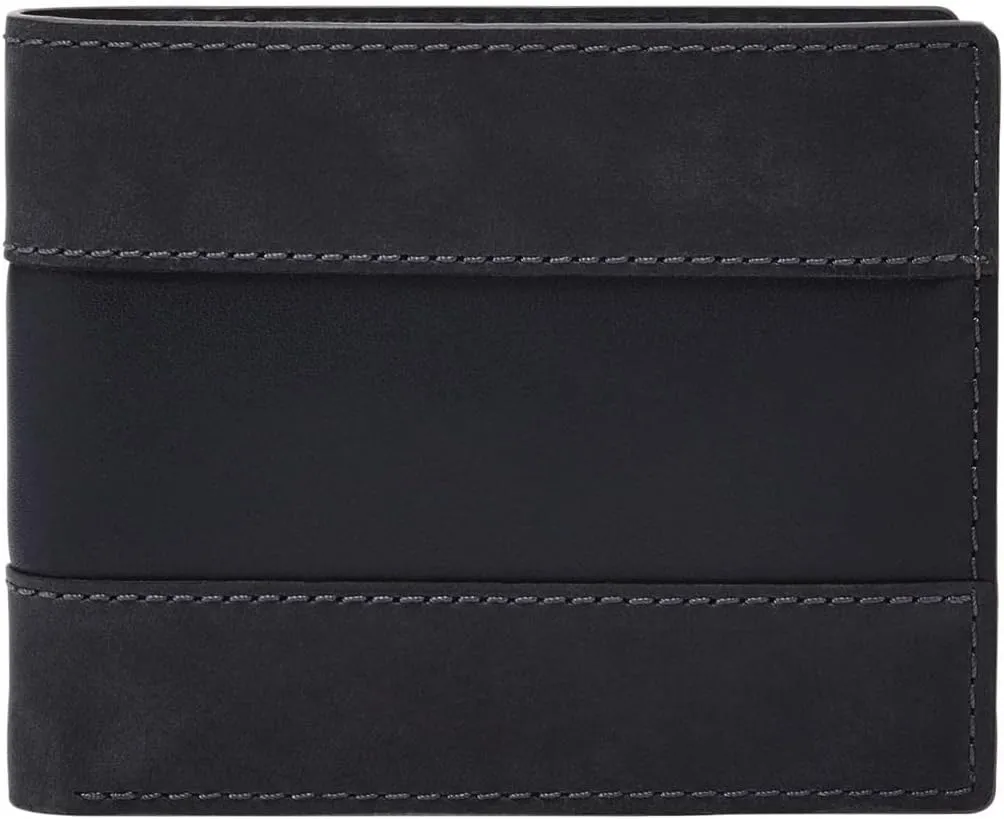 Fossil Men's Leather Bifold Wallet with Flip ID Window for Men