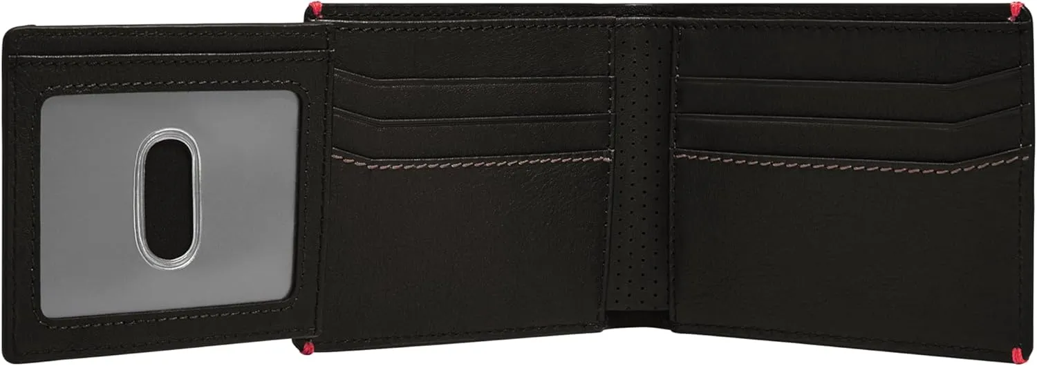 Fossil Men's Leather Bifold Wallet with Flip ID Window for Men