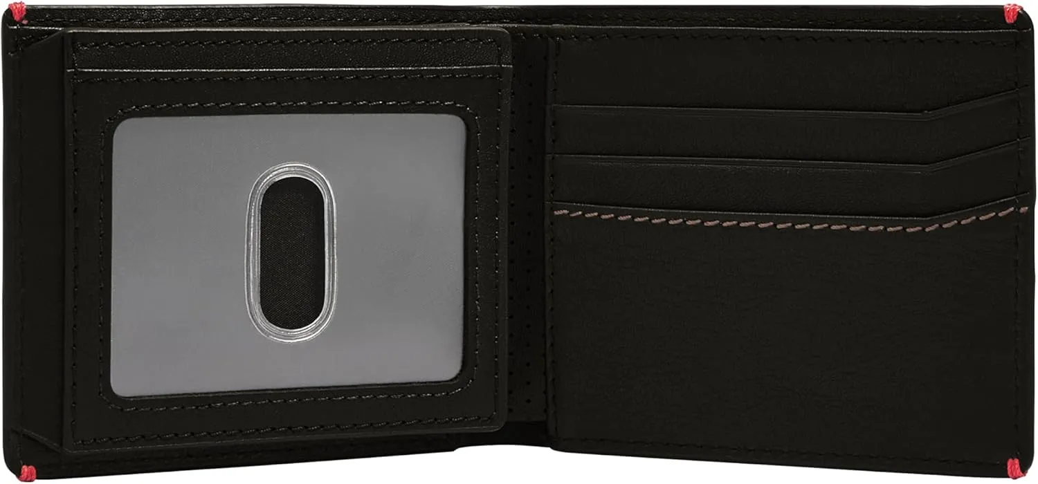 Fossil Men's Leather Bifold Wallet with Flip ID Window for Men