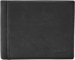 Fossil Men's Leather Bifold Wallet with Flip ID Window for Men