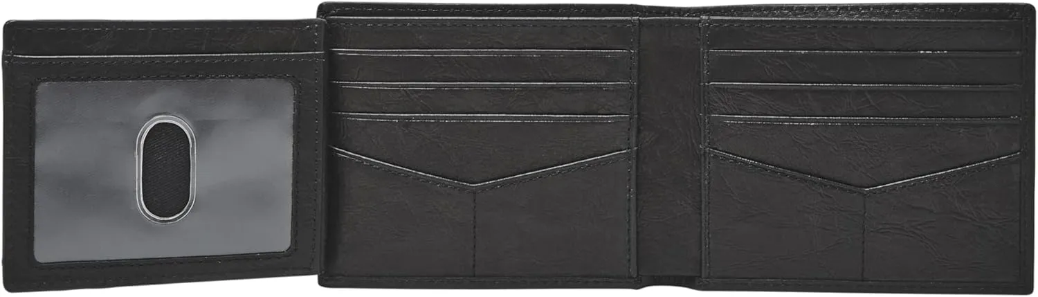 Fossil Men's Neel Leather Bifold with Flip ID Wallet, Black, (Model: ML3899001)
