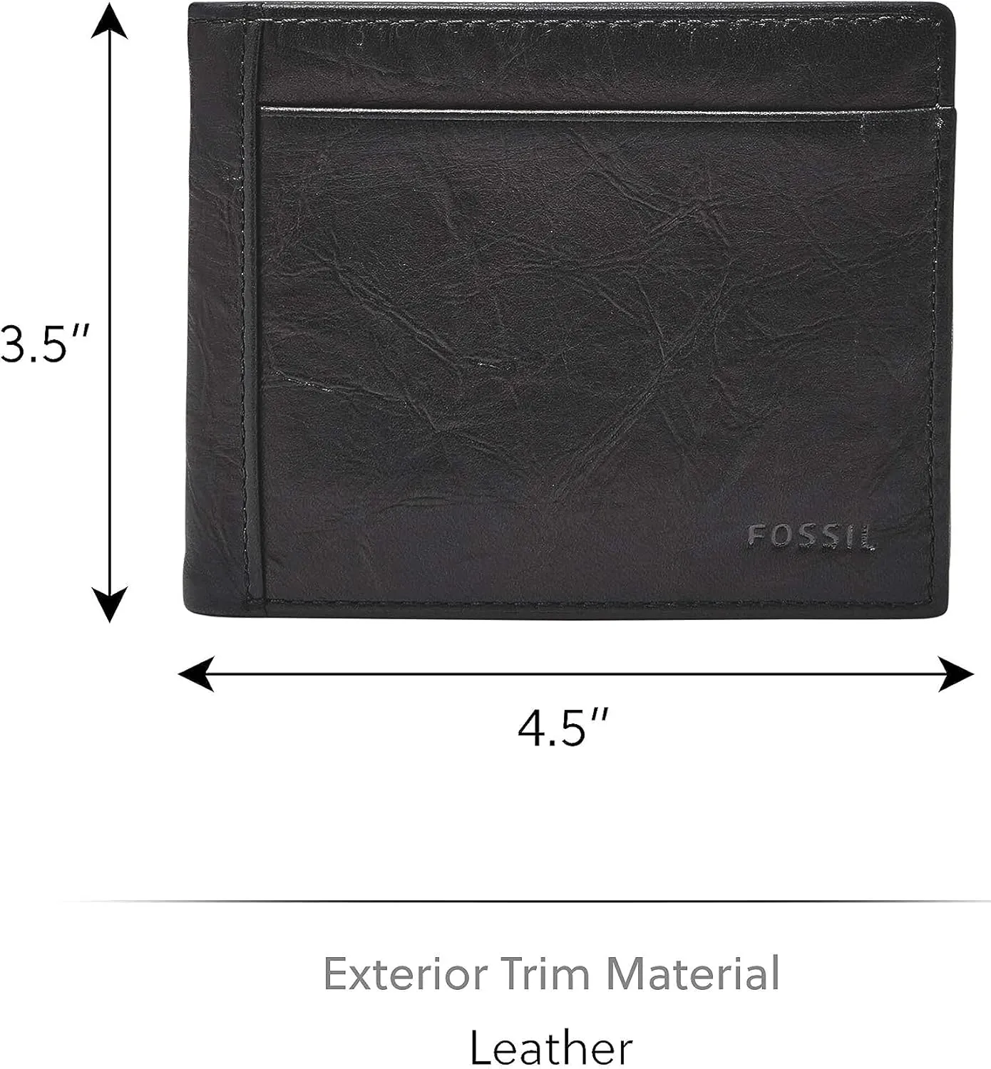 Fossil Men's Neel Leather Bifold with Flip ID Wallet, Black, (Model: ML3899001)