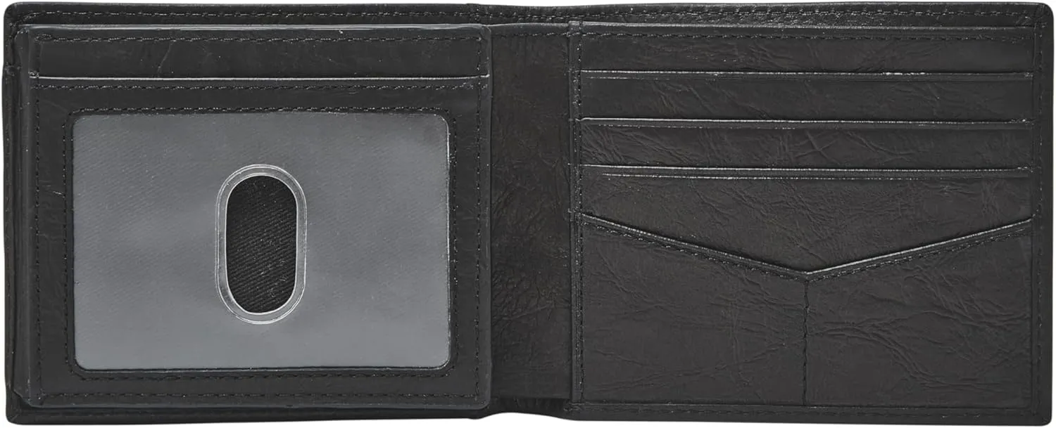 Fossil Men's Neel Leather Bifold with Flip ID Wallet, Black, (Model: ML3899001)