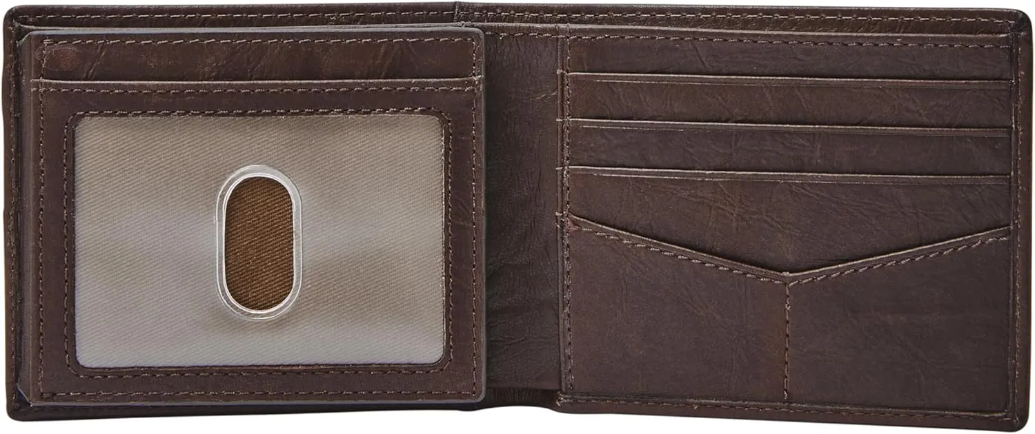 Fossil Men's Neel Leather Bifold with Flip ID Wallet, Brown, (Model: ML3899200)