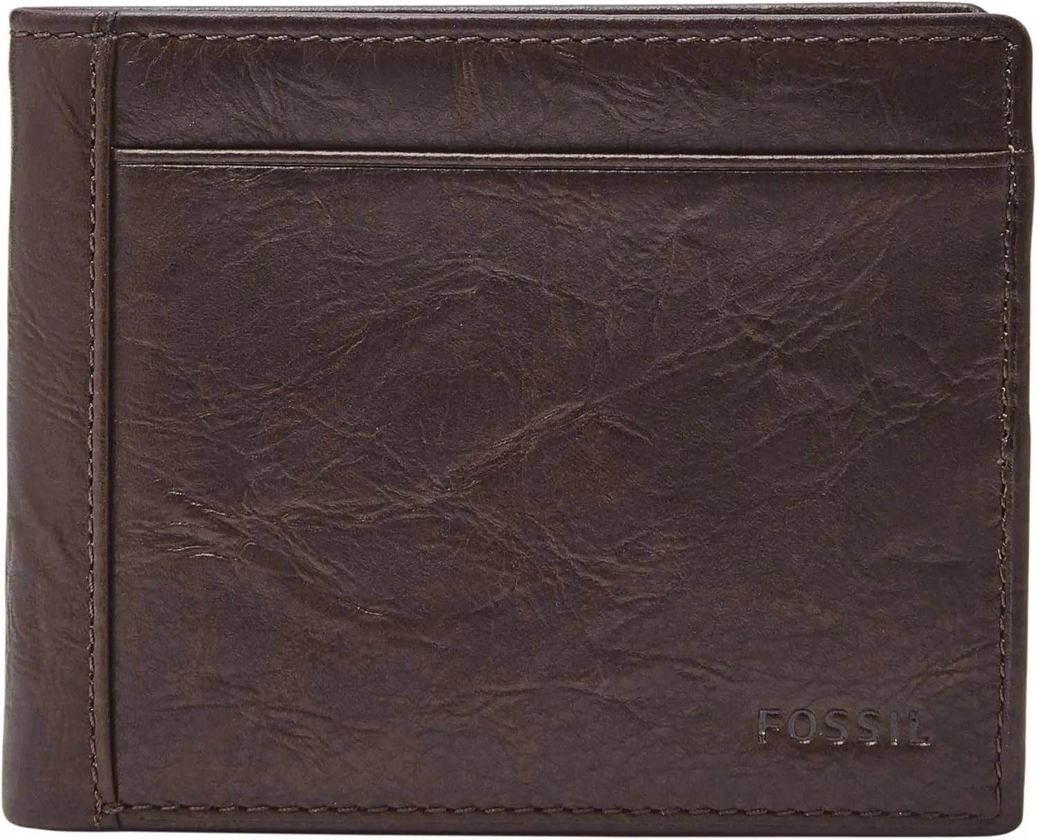 Fossil Men's Neel Leather Bifold with Flip ID Wallet, Brown, (Model: ML3899200)