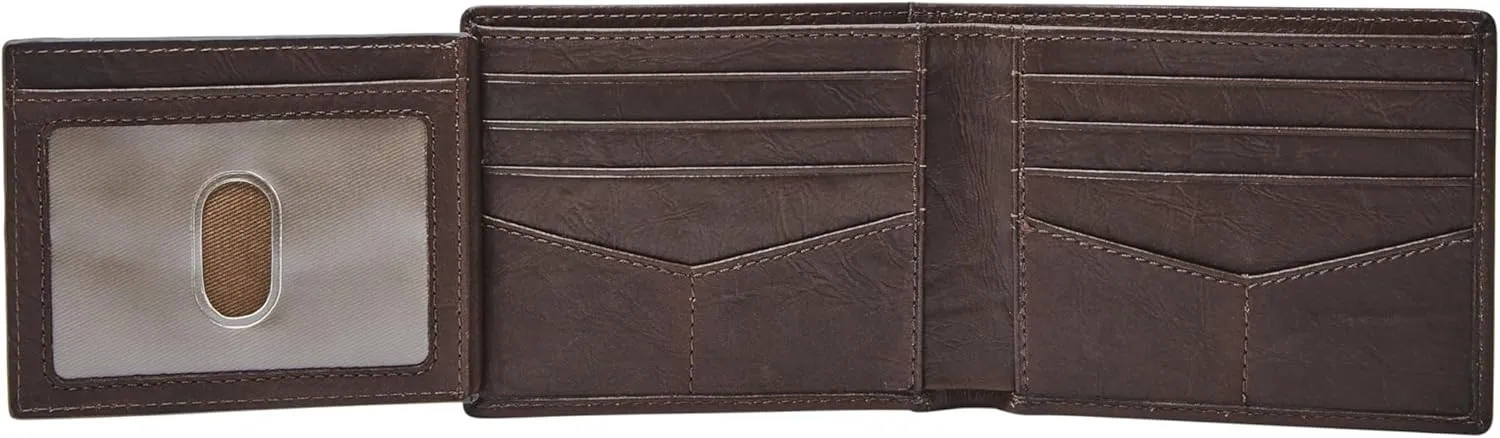 Fossil Men's Neel Leather Bifold with Flip ID Wallet, Brown, (Model: ML3899200)